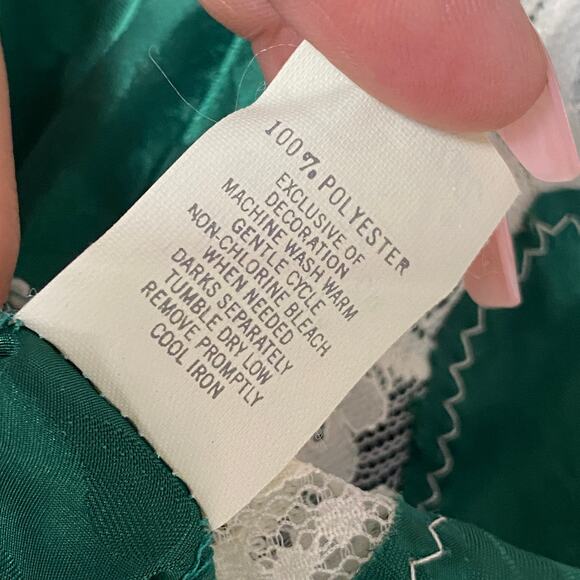 Vintage Deena Womens Size 34 Green White Lacey Nightie Cami Top - Picture 3 of 5